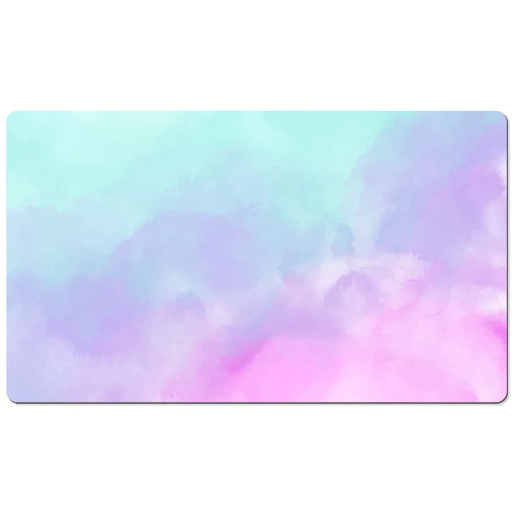 Pastel Watercolor Desk Mat, Pink Art Small Extra Large Wide Gaming Keyboard Mouse Unique Office Computer Laptop Pad