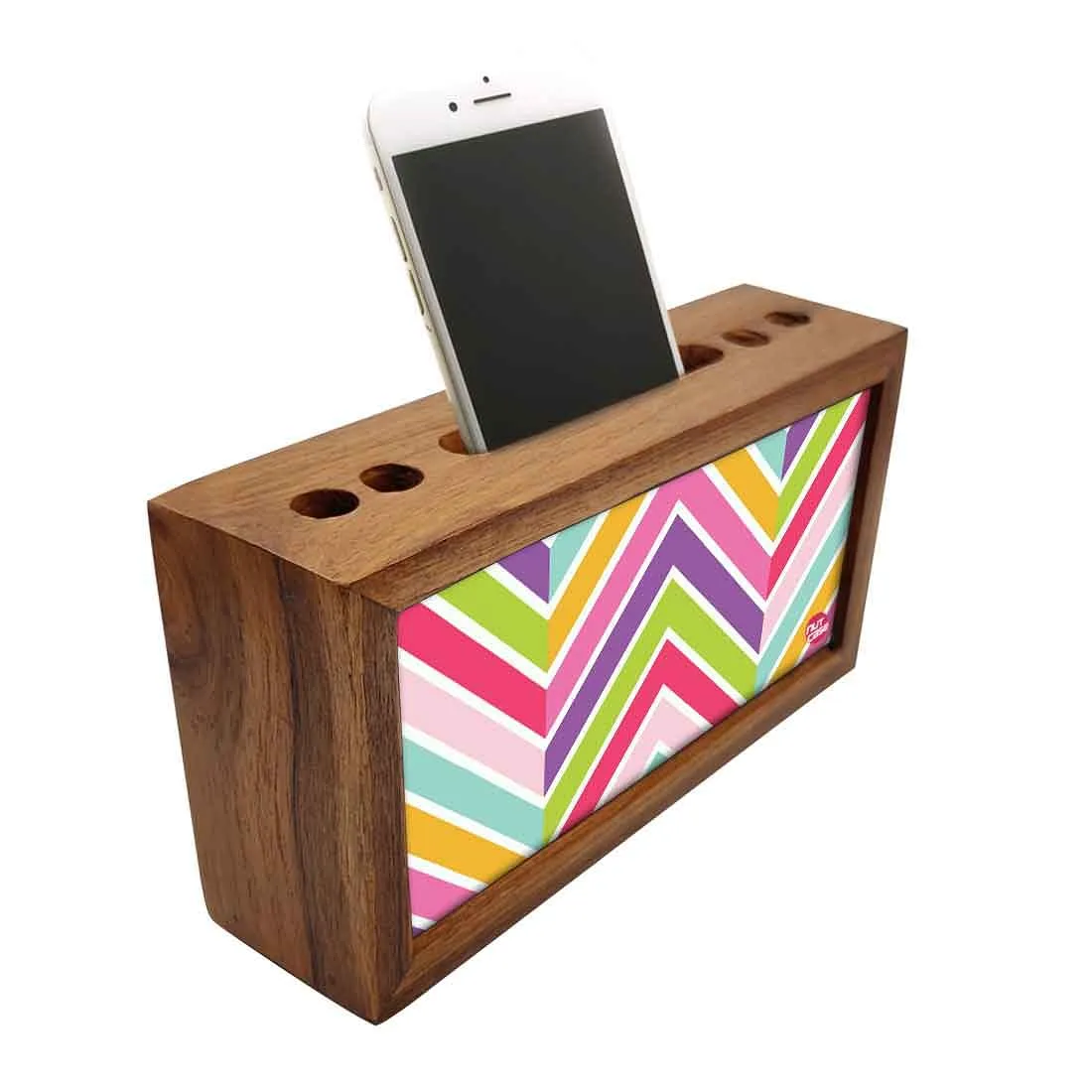 Pen Mobile Stand Holder Desk Organizer - Colorful Lines