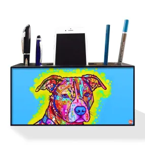 Pen Mobile Stand Holder Desk Organizer - Dog Blue