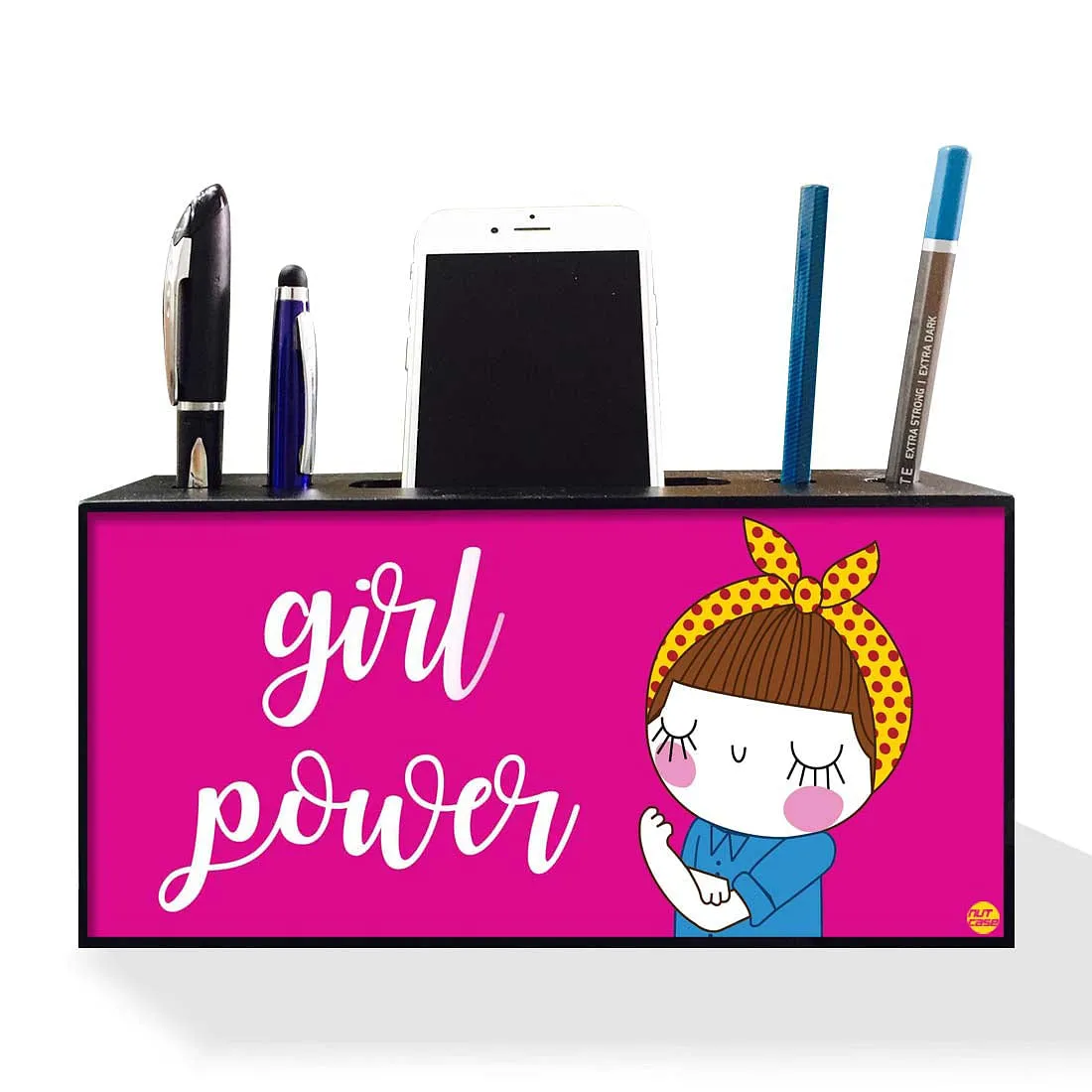 Pen Mobile Stand Holder Desk Organizer - Girl Power