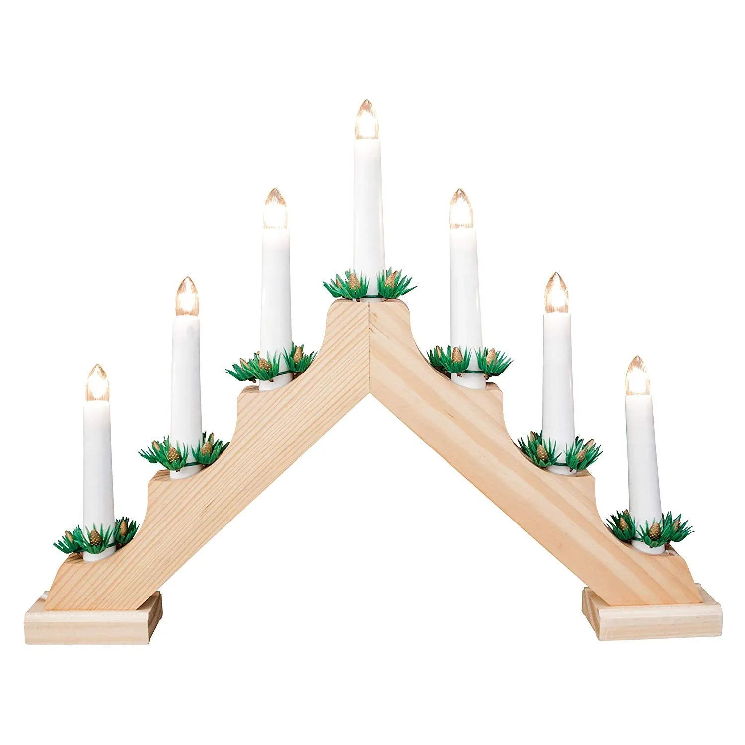 Pine Wooden Candle Bridge Light