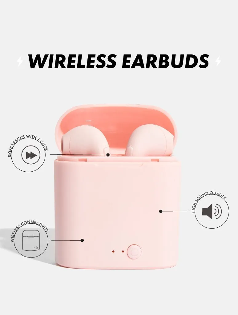 Pink Wireless Earbuds