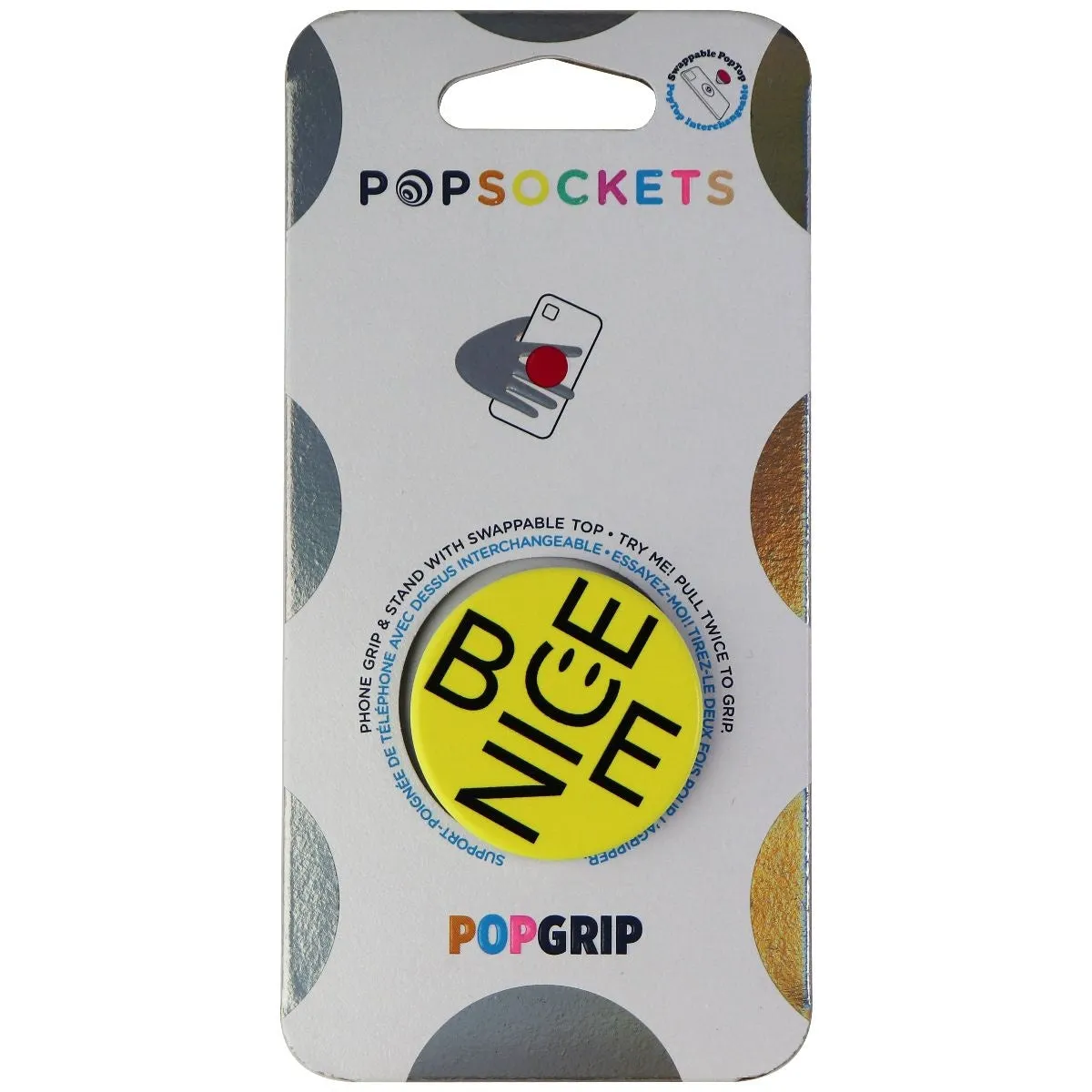 PopSockets Phone Grip & Stand with Swappable Top - Be Nice