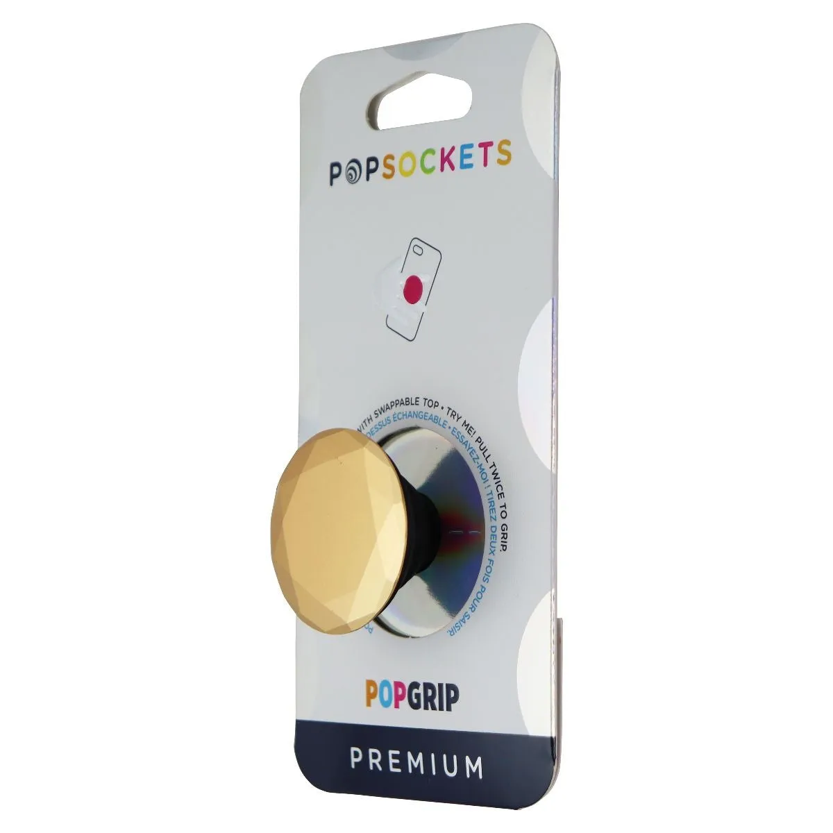 PopSockets PopGrip Swappable Phone Grip/Stand - Metallic Diamond Medallion Gold