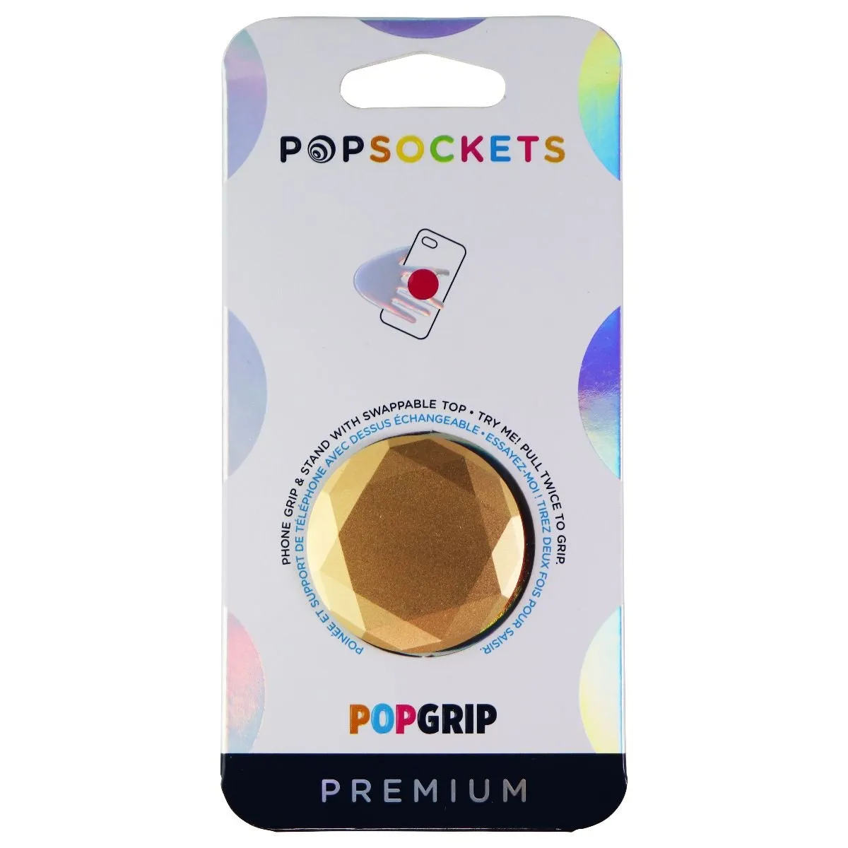 PopSockets PopGrip Swappable Phone Grip/Stand - Metallic Diamond Medallion Gold