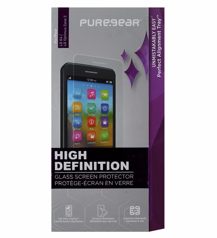 PureGear HD Tempered Glass Screen Protector for LG K4/Optimus Zone 3 - Clear