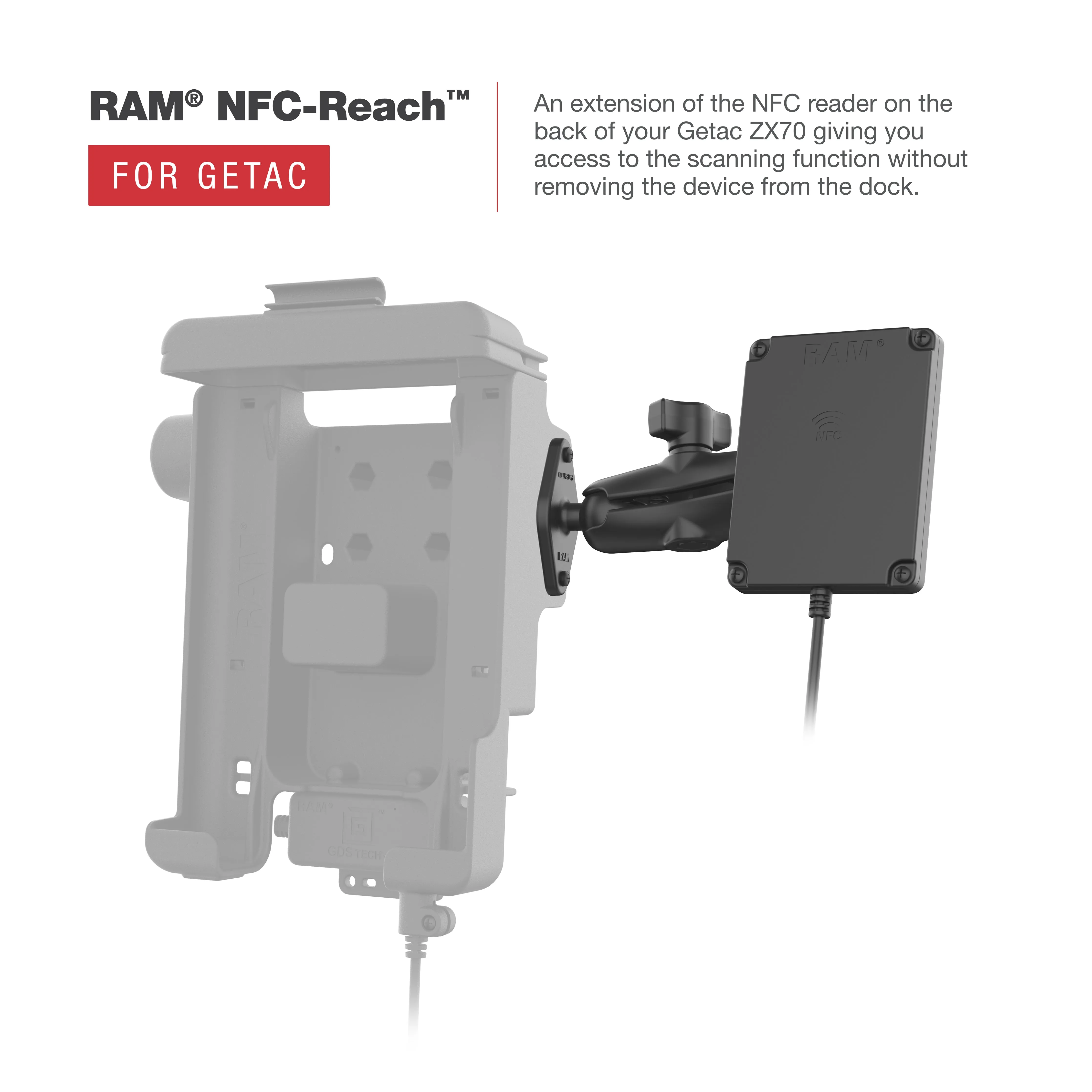 RAM® Form-Fit Holder for Getac ZX70 - NFC Extender Compatible