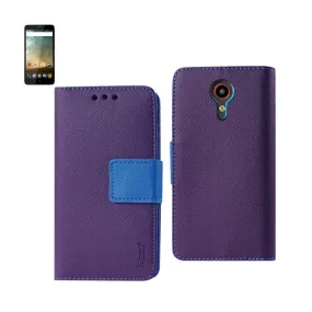 Reiko ZTE N817Wallet Case 3 In 1 With Interior Polymer Purple