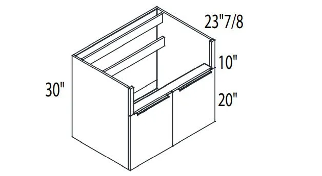 RTA - Grey Shaker - Apron Sink Base Cabinet | 33"W x 30"H x 23.8"D