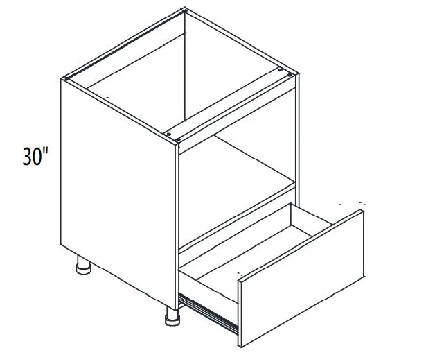 RTA - Grey Shaker - Base Microwave Cabinet | 30"W x 30"H x 23.8"D