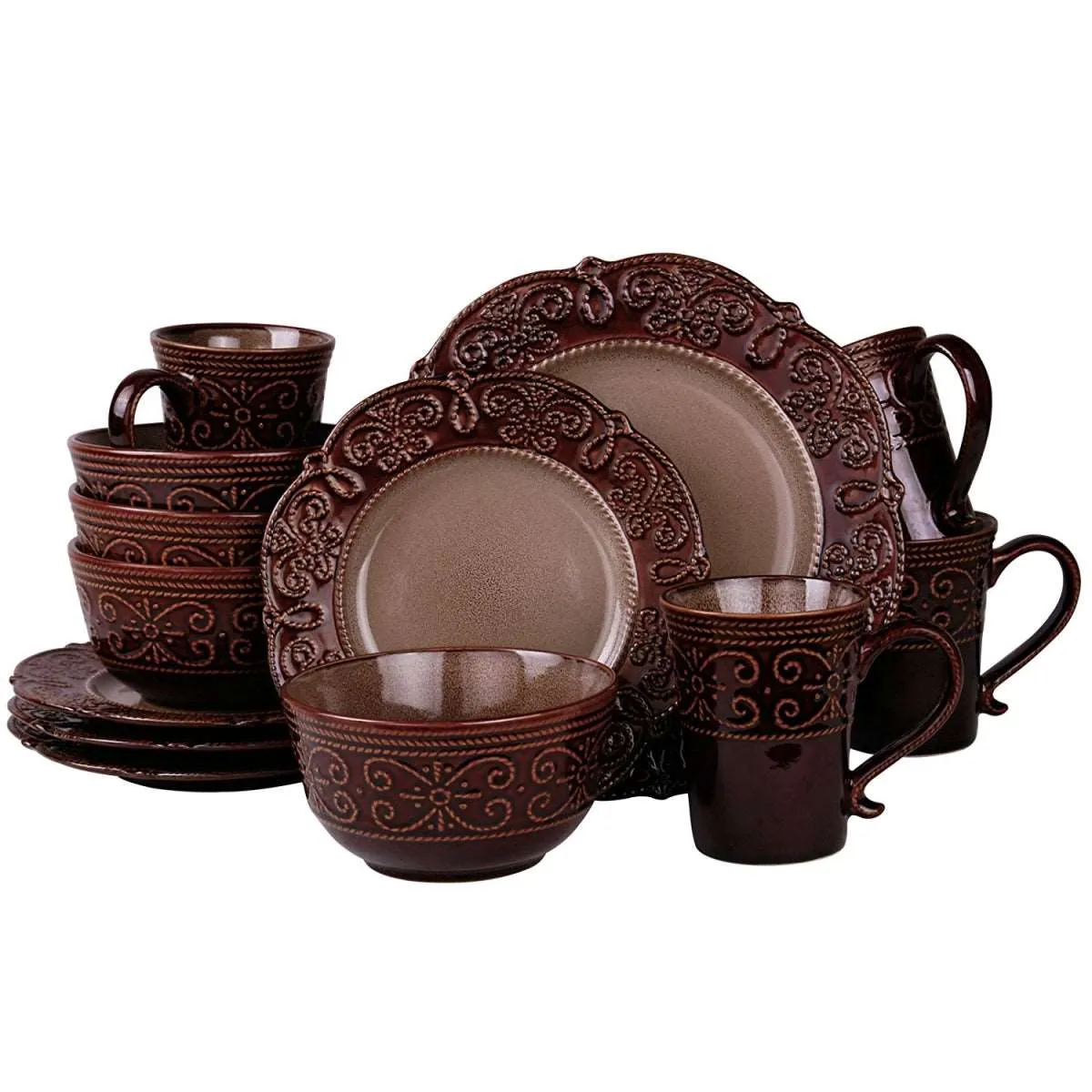 Salia Stoneware Dinnerware Set - 16 Piece