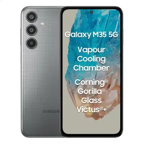 Samsung Galaxy M35 5G (Thunder Grey, 8GB RAM, 256GB Storage)| Corning Gorilla Glass Victus | AnTuTu Score 595K  | Vapour Cooling Chamber | 6000mAh Battery | 120Hz Super AMOLED Display| Without Charger