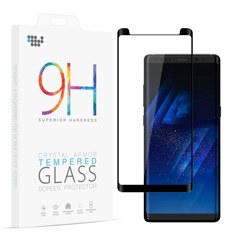 Samsung Galaxy Note 8, Premium Full Screen HD Tempered Glass Ultra Thin Scratch Free Screen Protector - Black