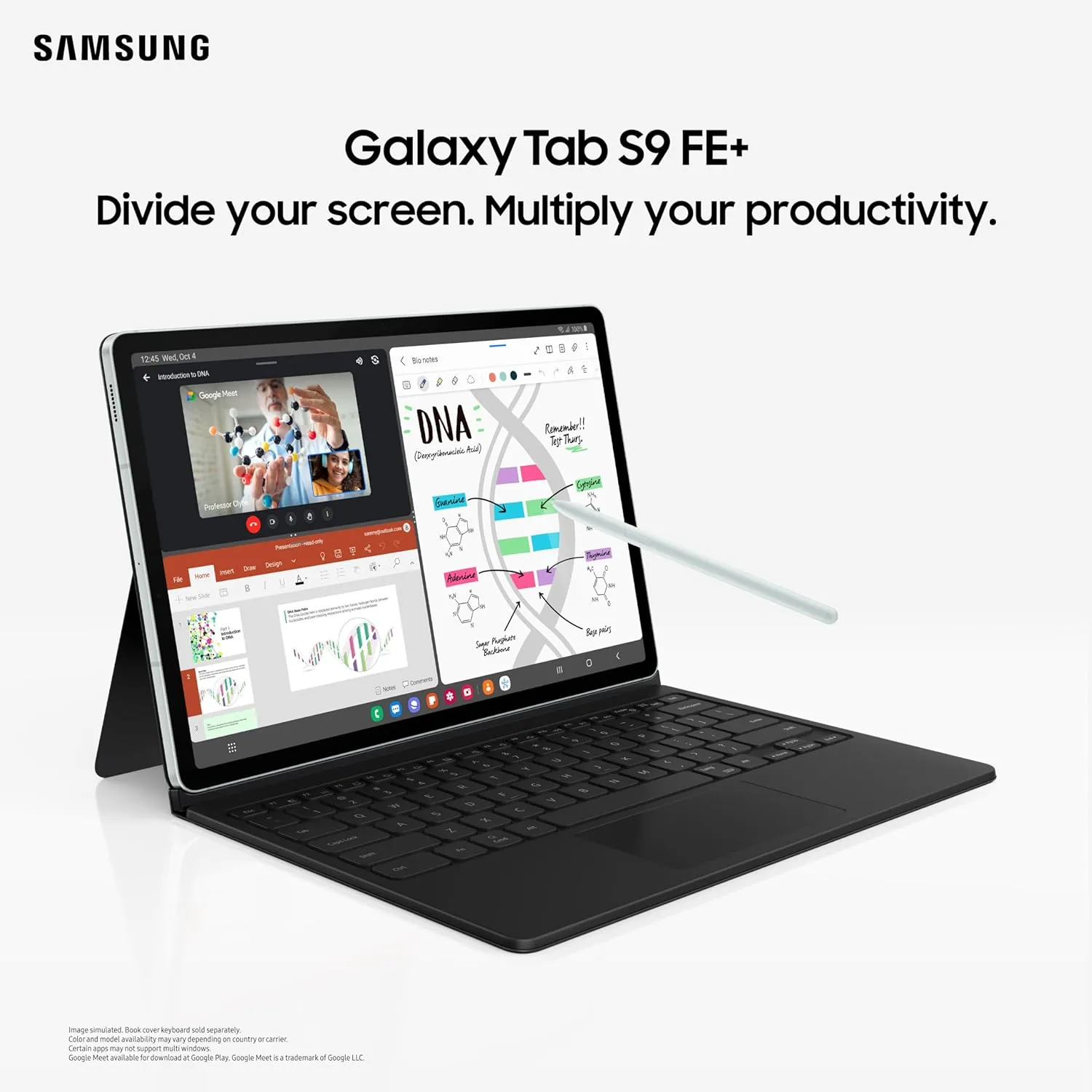 Samsung Galaxy Tab S9 FE  31.50 cm (12.4 inch) Display, RAM 12 GB, ROM 256 GB Expandable, S Pen in-Box, Wi-Fi, IP68 Tablet, Gray