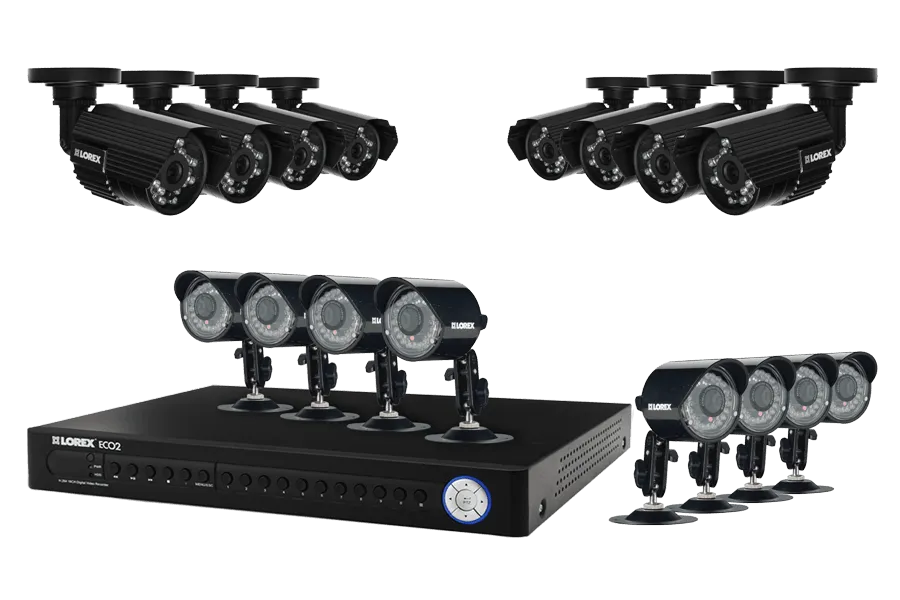 Security camera system with night vision cameras and audio