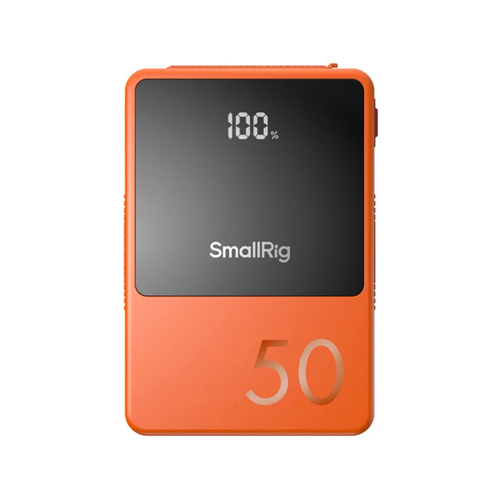 SmallRig VB50 Mini V Mount Battery (50Wh) with Safe & Fast Bi-Directional Charging, Multiple Interfaces & OLED Display for Cameras, Camcorders, Drones, Gimbals, Phones, Tablets, Laptops, Video Lights & Field Monitors | 4871 4872 3579