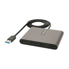 Startech.Com Usb 3.0 To 4 Hdmi Adapter, External Video & Graphics Card, Usb Type-A To Quad Hdmi Monitor Display Adapter