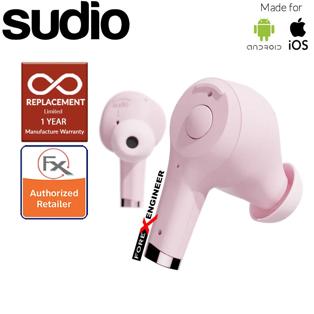 Sudio ETT Wireless Earbuds with  Environmental Noise-Canceling Microphones ( Pink ) ( Barcode : 7350071382370 )