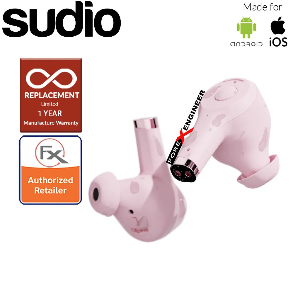 Sudio ETT Wireless Earbuds with  Environmental Noise-Canceling Microphones ( Pink ) ( Barcode : 7350071382370 )