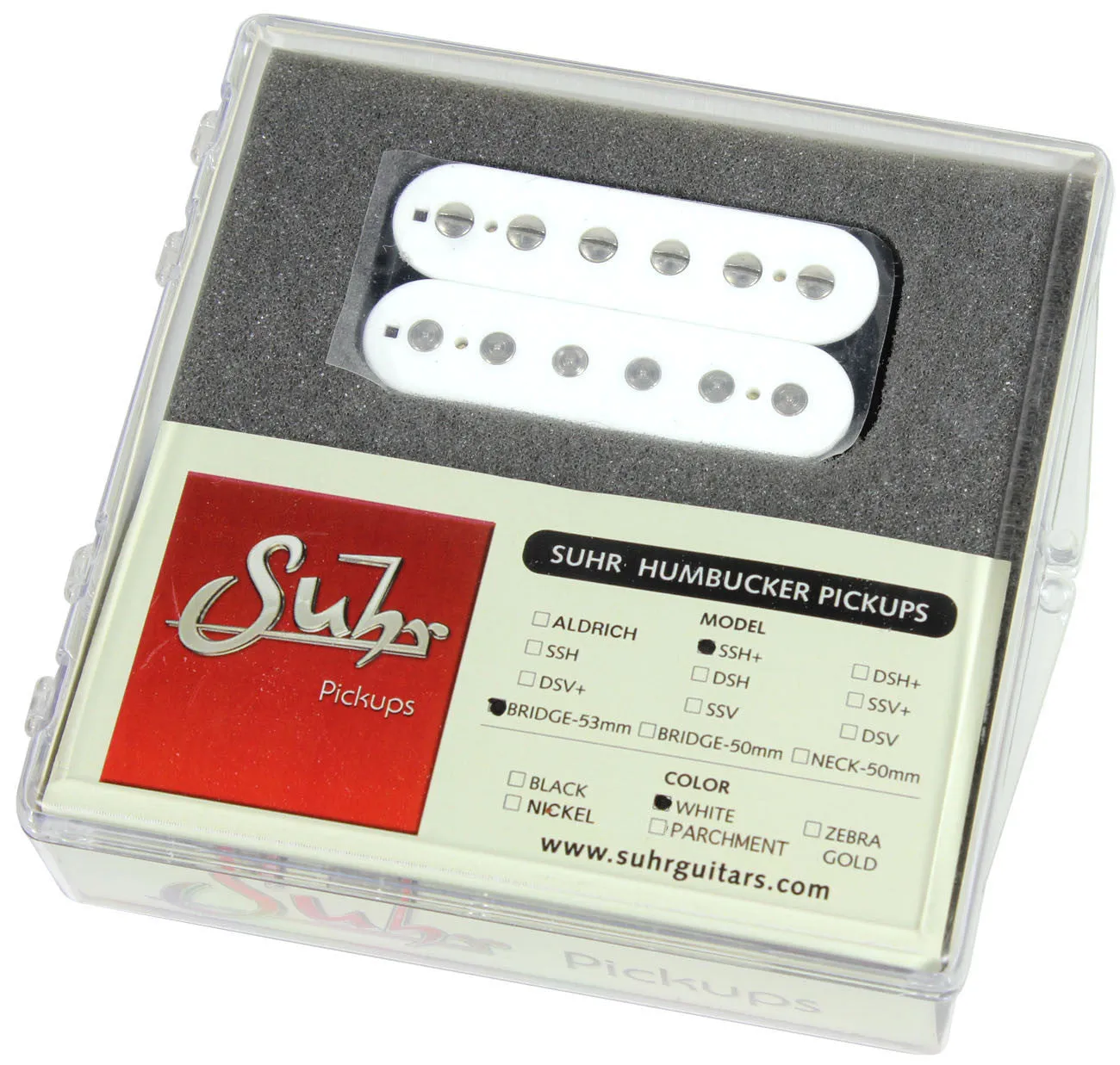 Suhr SSH  Bridge Pickup, White, 50mm