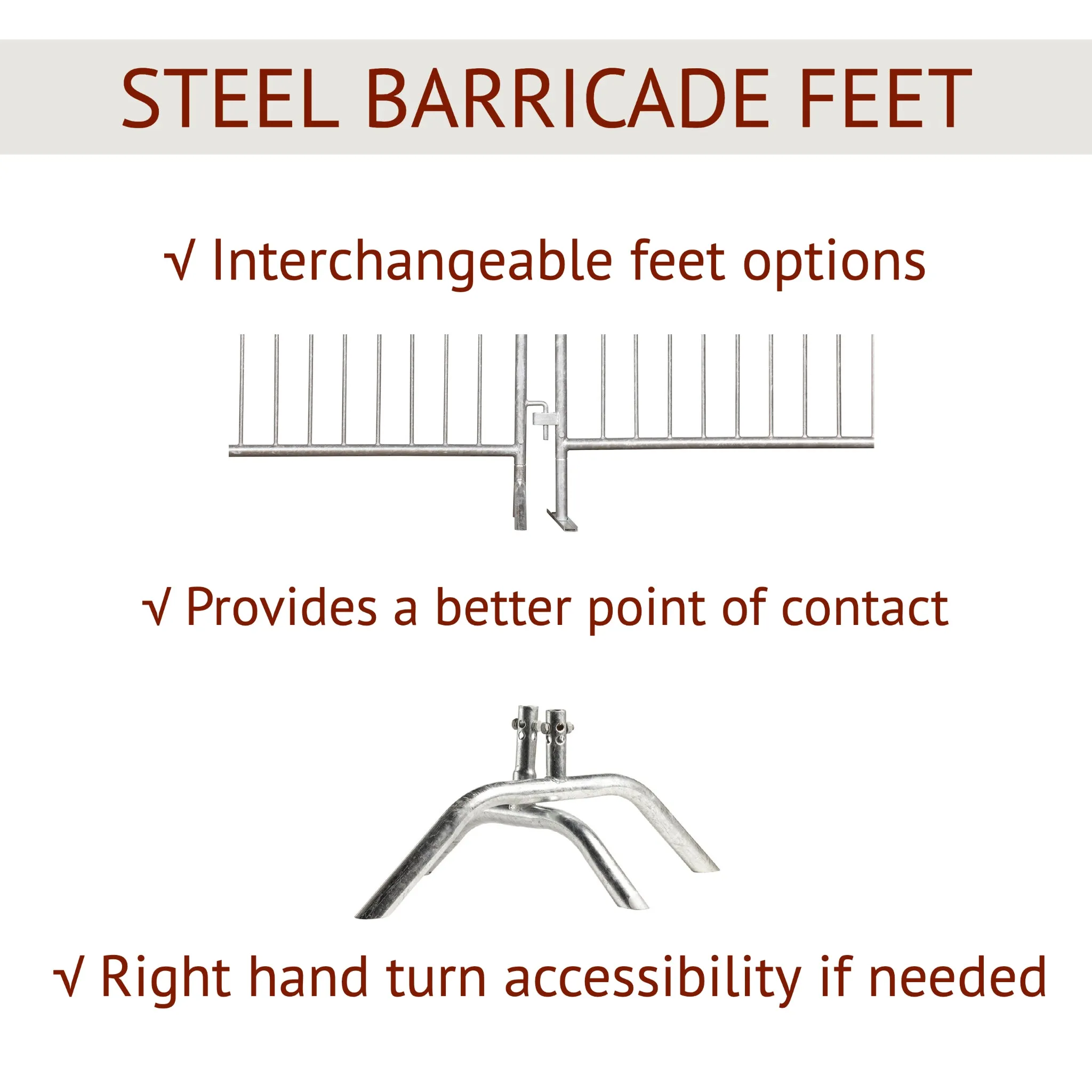 *SUPER BUY* Pack of (10) Heavy Duty Interlocking Steel Barricades, 8.5 Ft.