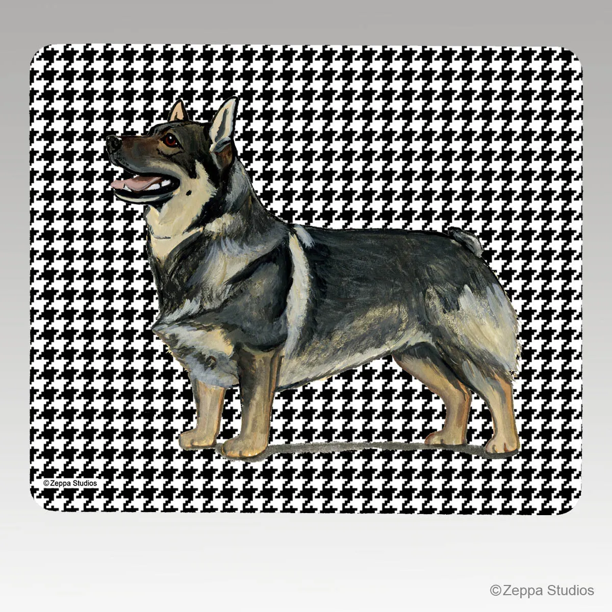 Swedish Vallhund Houndstooth Mouse Pad