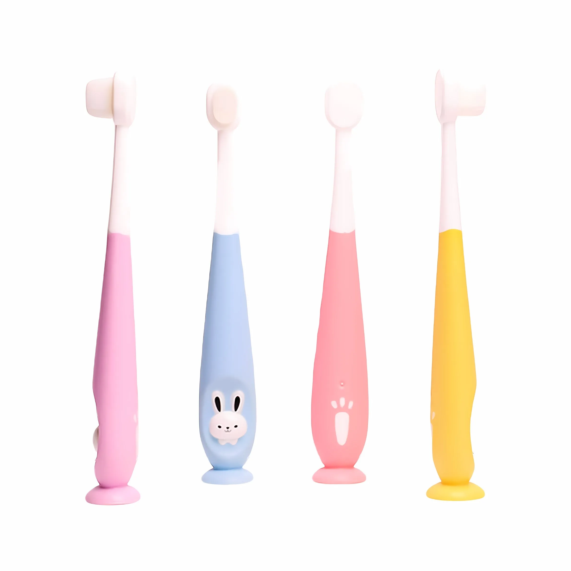 THE LITTLE LOOKERS Baby Toothbrush I Supersoft Bristles & Section Cup Base Tooth Brush for Kids/Babies/Toddlers - (Pack of 2)