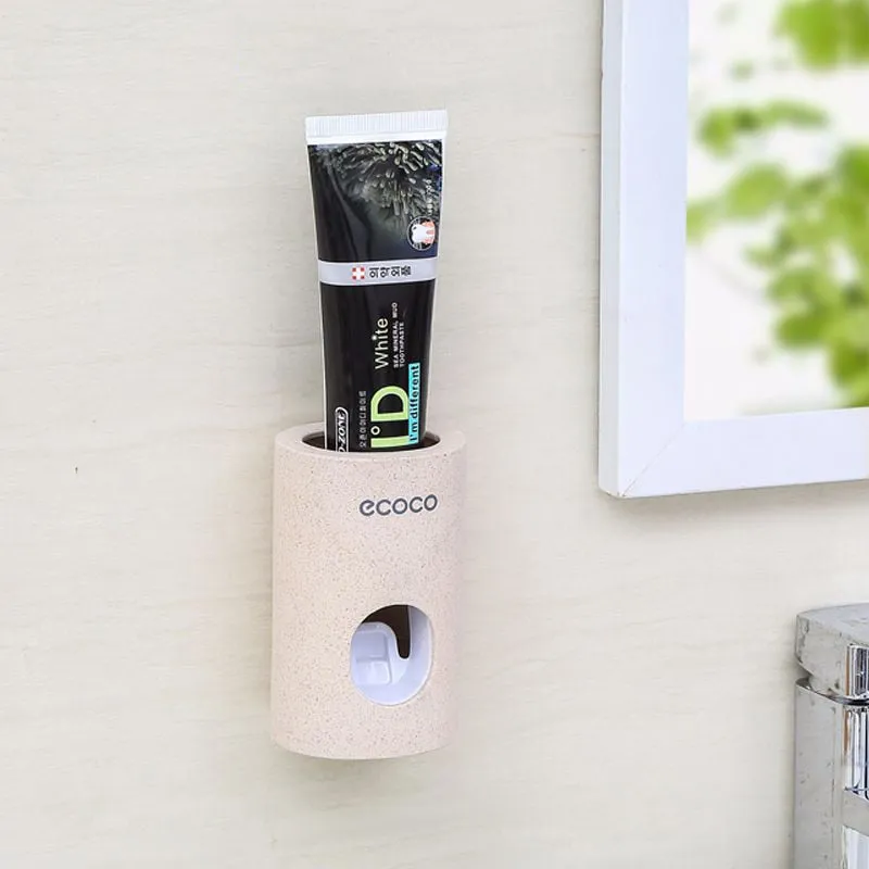 Toothpaste Dispenser (Automatic) Dust-proof Toothbrush Holder With Wall Mount