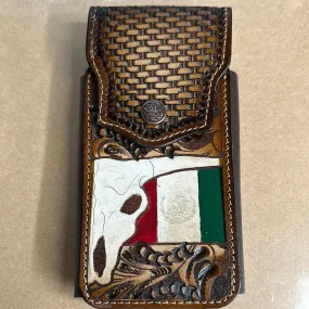 Top Notch Accessories Vertical Phone Case with Mexican Flag and Skull