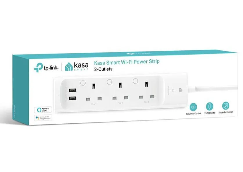 TP-Link KP303 Kasa Smart WiFi Power Strip Extension Sockets Plug with 3 Outlets & 2 USB Charging Ports