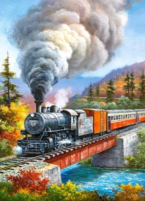 Train Crossing, 200 piece premium puzzle by Castorland