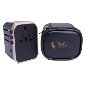 Travel Adapter with USB-C and USB-A Ports - Gold