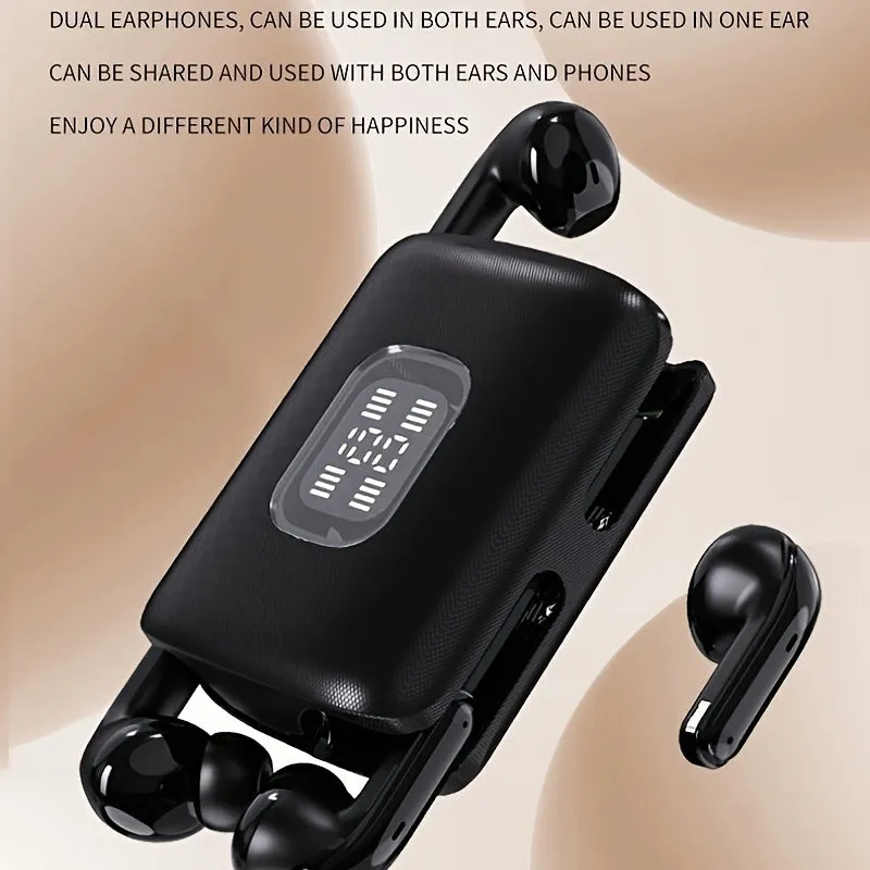 True Wireless In-ear Gaming Daul Headset Mini Couple Earbuds Music Earplug TWS HIFI Bass Stereo ENC HD Calling Earphones For Android & IPhone Cellphone Sport Earpieces Smart Headphones