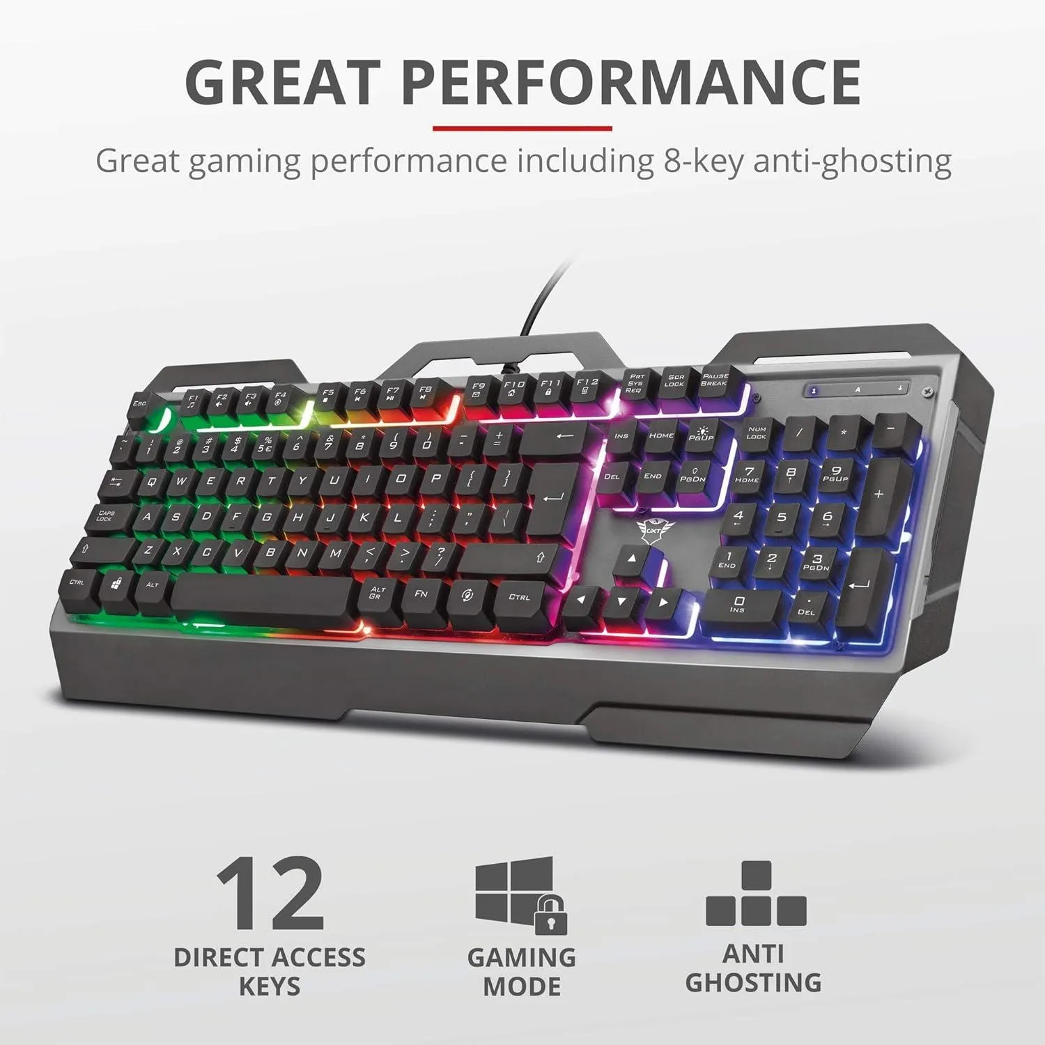 Trust GXT 856 Torac Metal Gaming Keyboard UK QWERTY Black - 23877