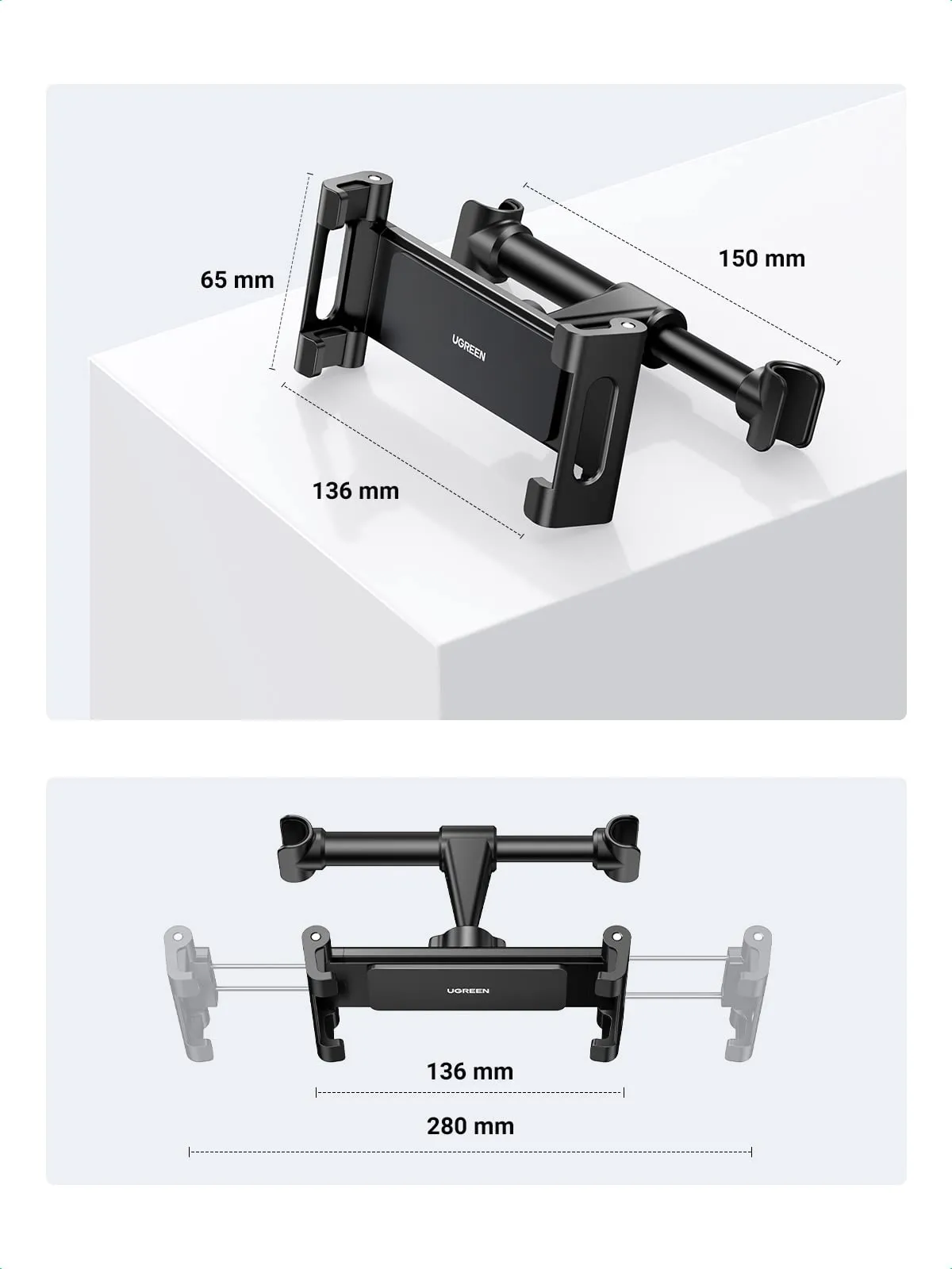 UGREEN Car Tablet & Phone Holder for Back Seat