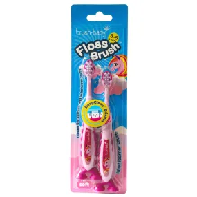 Unicorn FlossBrush™ Bristles Toothbrushes Double Pack (3-6 Years)