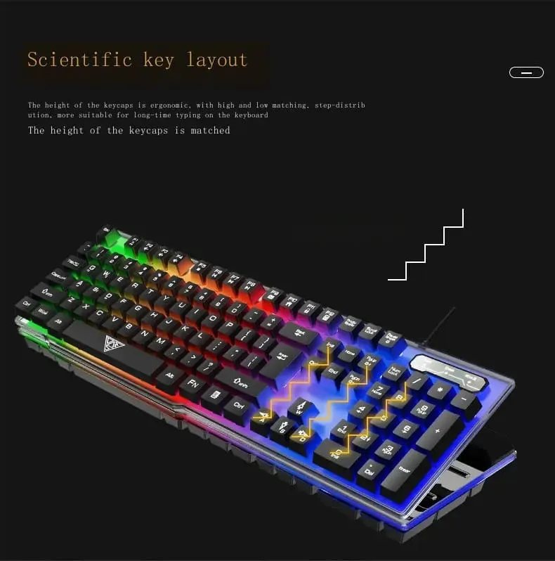 V4 mechanical touch keyboard mouse set game set luminous wired photoelectric keyboard