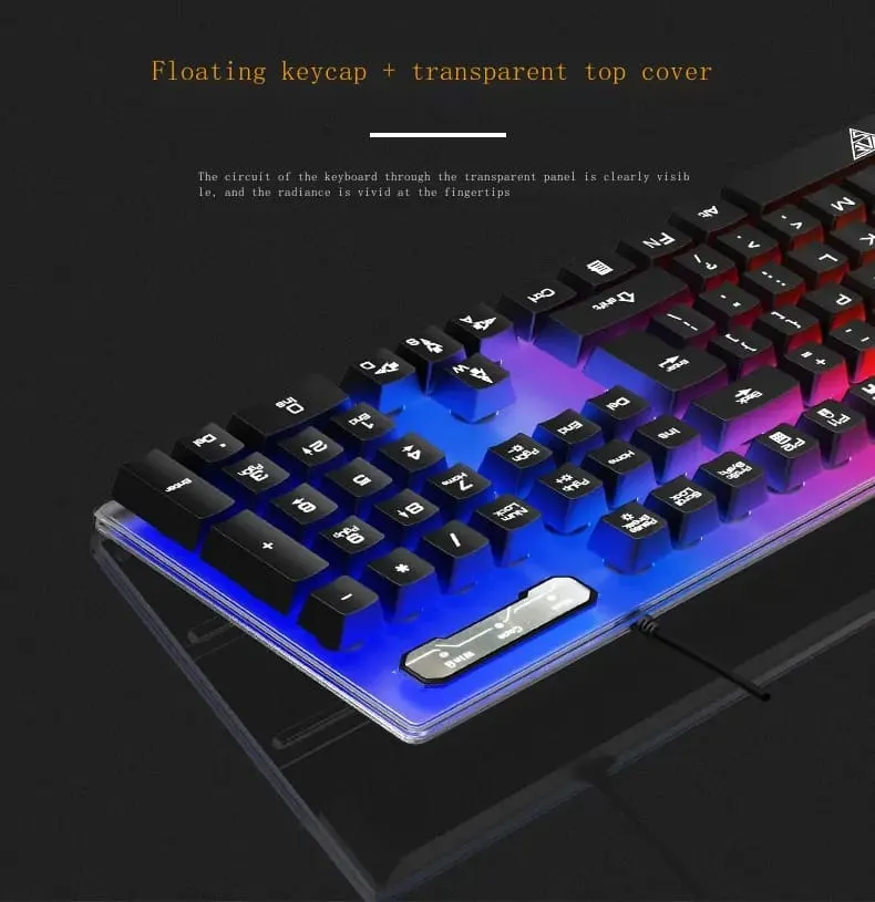 V4 mechanical touch keyboard mouse set game set luminous wired photoelectric keyboard