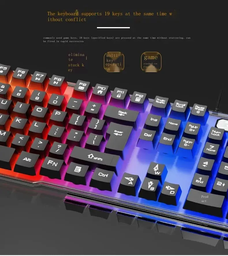 V4 mechanical touch keyboard mouse set game set luminous wired photoelectric keyboard