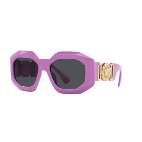 Versace Women's Violet Sunglasses with Dark Grey Solid Color Lenses VE_4424U_536687_56mm