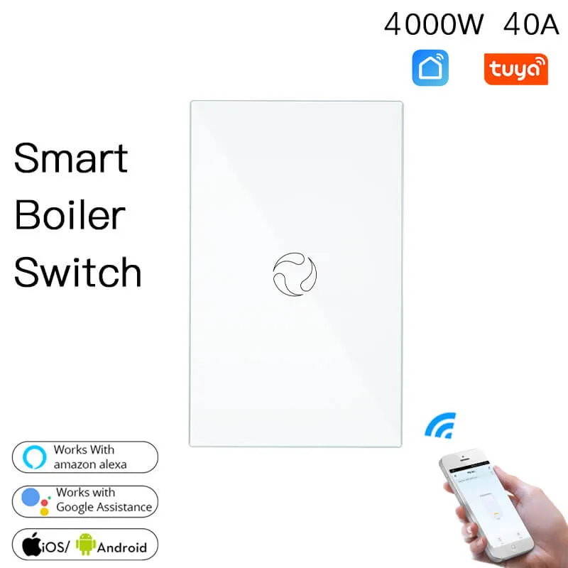 WiFi Smart Boiler Touch Switch Single Pole Neutral Wire Required 100-240V  20A US