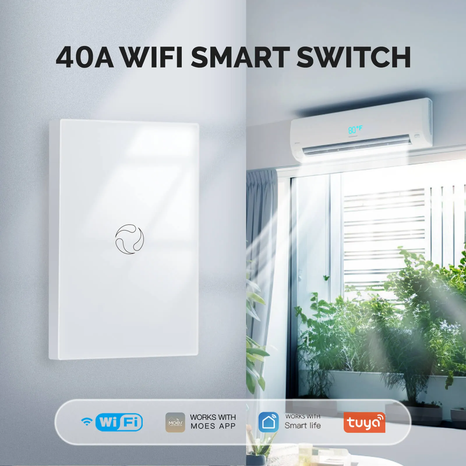 WiFi Smart Boiler Touch Switch Single Pole Neutral Wire Required 100-240V  20A US