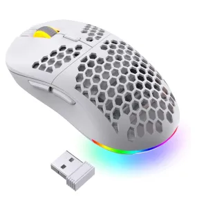 Wireless Ambidextrous White Gaming Mouse