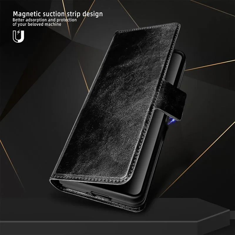 With S Pen Slot Magnetic Leather Phone Case With Card Slot For Samsung Galaxy Z Fold5