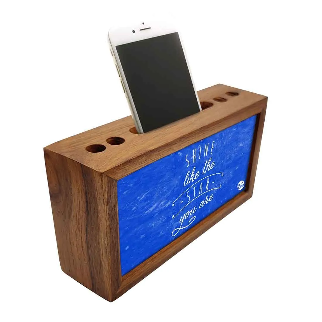 Wooden pen stand desk organizer - Shine Like The Star