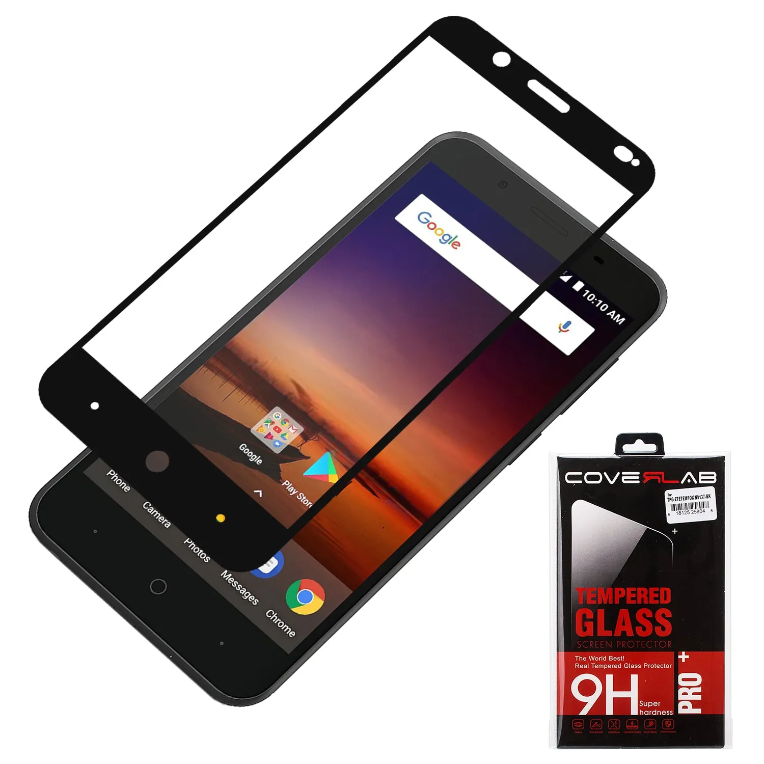 ZTE Tempo X Case, Tempo Go, Blade Vantage, Avid 4, ZFive C, ZFive G, N9137, Z557BL, Z558VL Premium HD Temper Glass Ultra Thin Scratch Free Screen Protector - Black